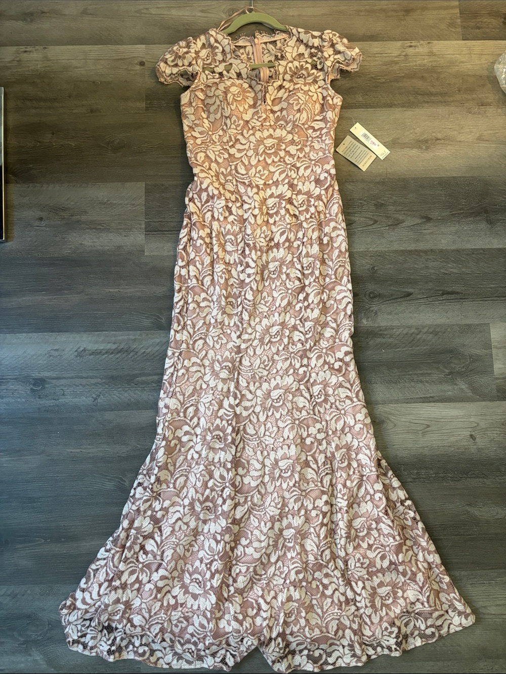 Nordstrom Pink Floral Lace Maxi Dress